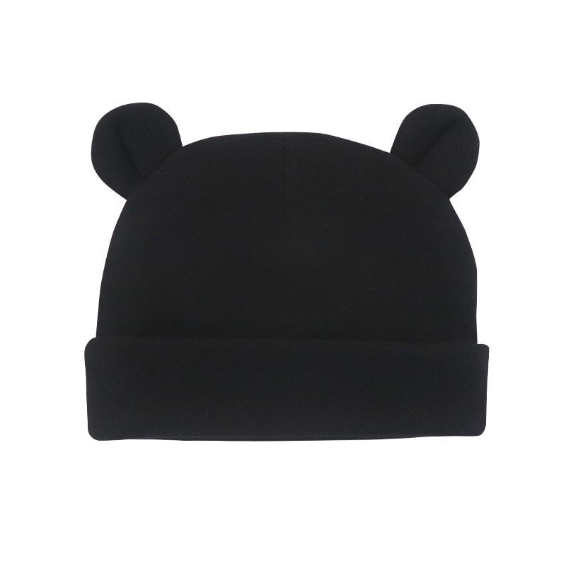 Hoeden Peuter Cap Voor Jongen Pasgeborenen Kinderkleding Kids Hoofddeksels Cap Meisje Leuke Beanie Cartoon Baby Pasgeboren Kleding Baby kleding: Black