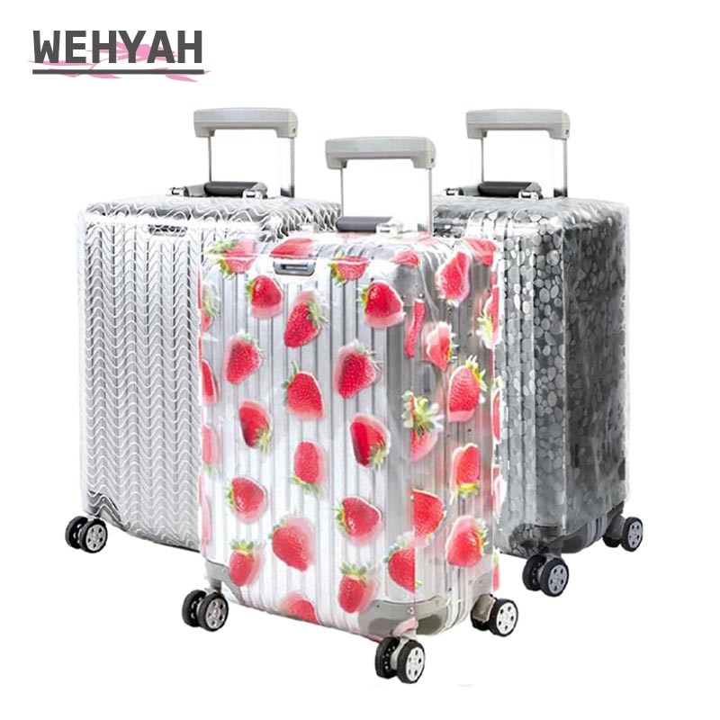 Wehyah Transparent PVC Waterproof Luggage Cover Suitcase Covers Travel Accessorie Dust Proof Cover 20-28'' Protective Case ZY136