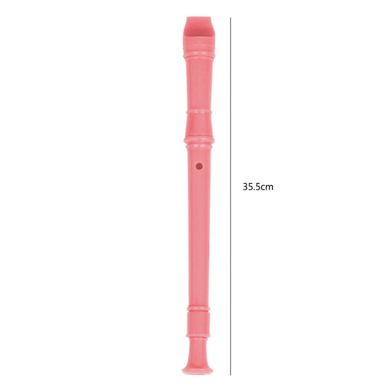 8 Holes ABS Resin Recorder With Cleaning Sticks Basic Musical Instrument School Student Beginner Musical Instrument: Pink