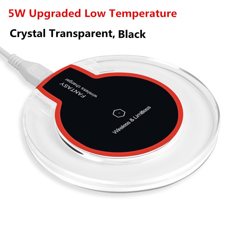 10W/7.5W/5W Metal Qi Wireless Charger for iPhone Xs Max X 8 Plus QC3.0 USB Phone Fast Charging Pad for Samsung Note 9 8 S10 Plus: 5W Black