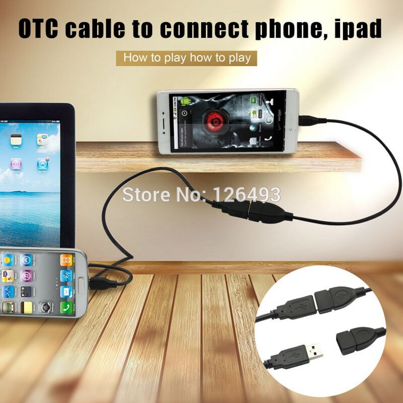 Micro USB otg cable adapter for Iphone, Sumsong,Lenovo ,sony or usb cameras, which support otg functions