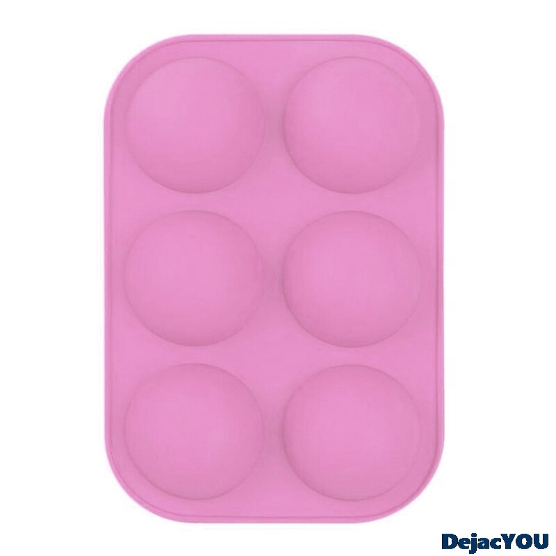 Molde semicircular de silicona para tartas de 6 agujeros, molde semiesférico para Tartas, se utiliza para hacer tartas: PK