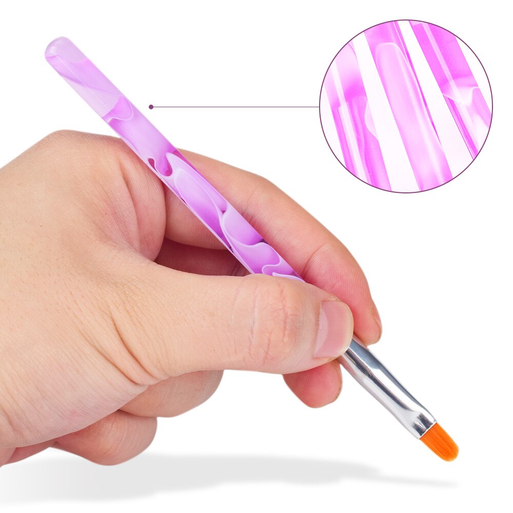 7 stk/sæt nail art penselpenne akryl neglebørster uv gel neglelak maling tegnebørster sæt manicure værktøjssæt
