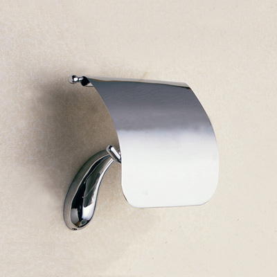 Krom badeværelse hardware sæt messing bruser sæbedispenser håndklæde ring bar morgenkåbe kroge bøjle vægmonteret toilet børste papirholder: Papirholder