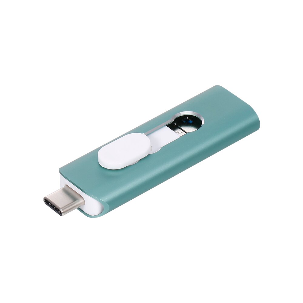 Tipo telescópico de alta velocidade 128gb 64gb usb-c micro usb três portas otg u disco usb vara de memória yvonne y15d usb pen drive usb3.0: Green 128GB