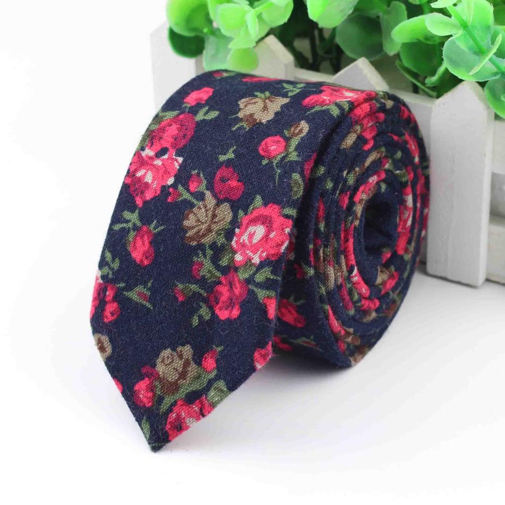 Bomull rose herre fargerike slips slips slips smal krysantemum slim mager cravate smale tykke slips 6cm: 11
