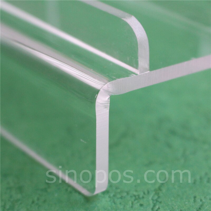 2-Tier Acrylic Wallet Display Stand, clear steps riser handbag holder bracket clutch bag purse sunglasses rack cosmetics shelf