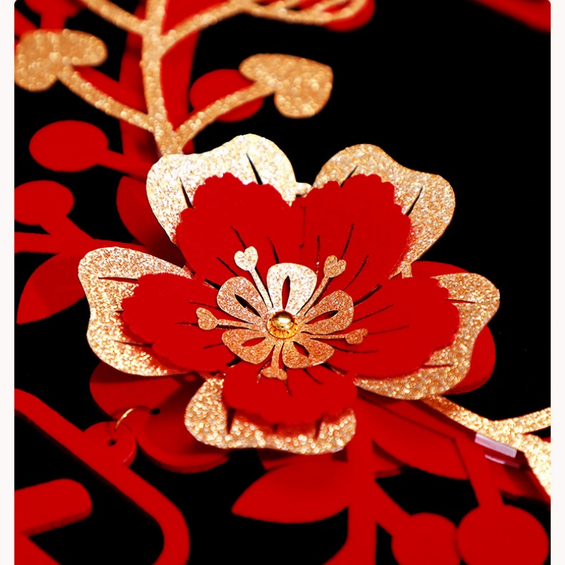 Decoración de boda tradicional china, decoración colgante de pared de boda china, suministros de matrimonio de doble felicidad, decoración del hogar