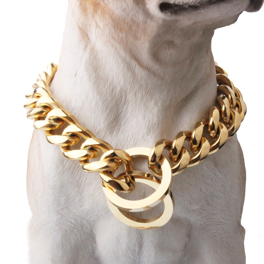 Tiasri Rvs Halsband P Keten Hoge Gepolijst Huisdier Ketting Metalen Ketting Hond Training Ijzer Halsbanden Honden Lead Leash