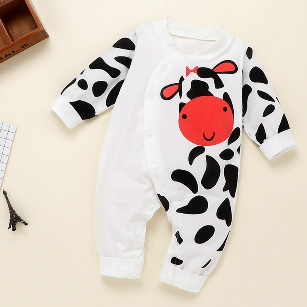 Baby Boys Spring Fall Long-sleeve Soft Cotton Jumpsuit Button Infant Lovely Clothing Outfits 0-18 M