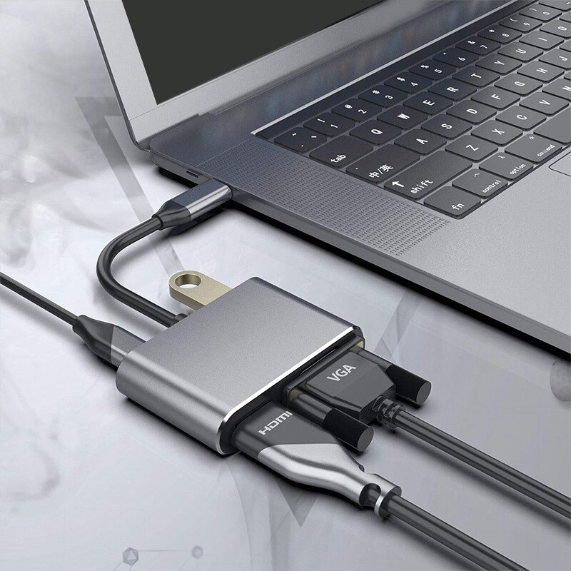 4 in 1 USB C HDMI Type C to HDMI 4K Adapter VGA USB3.0 o Video Converter PD 87W Fast Charger for Pro for Samsung S9