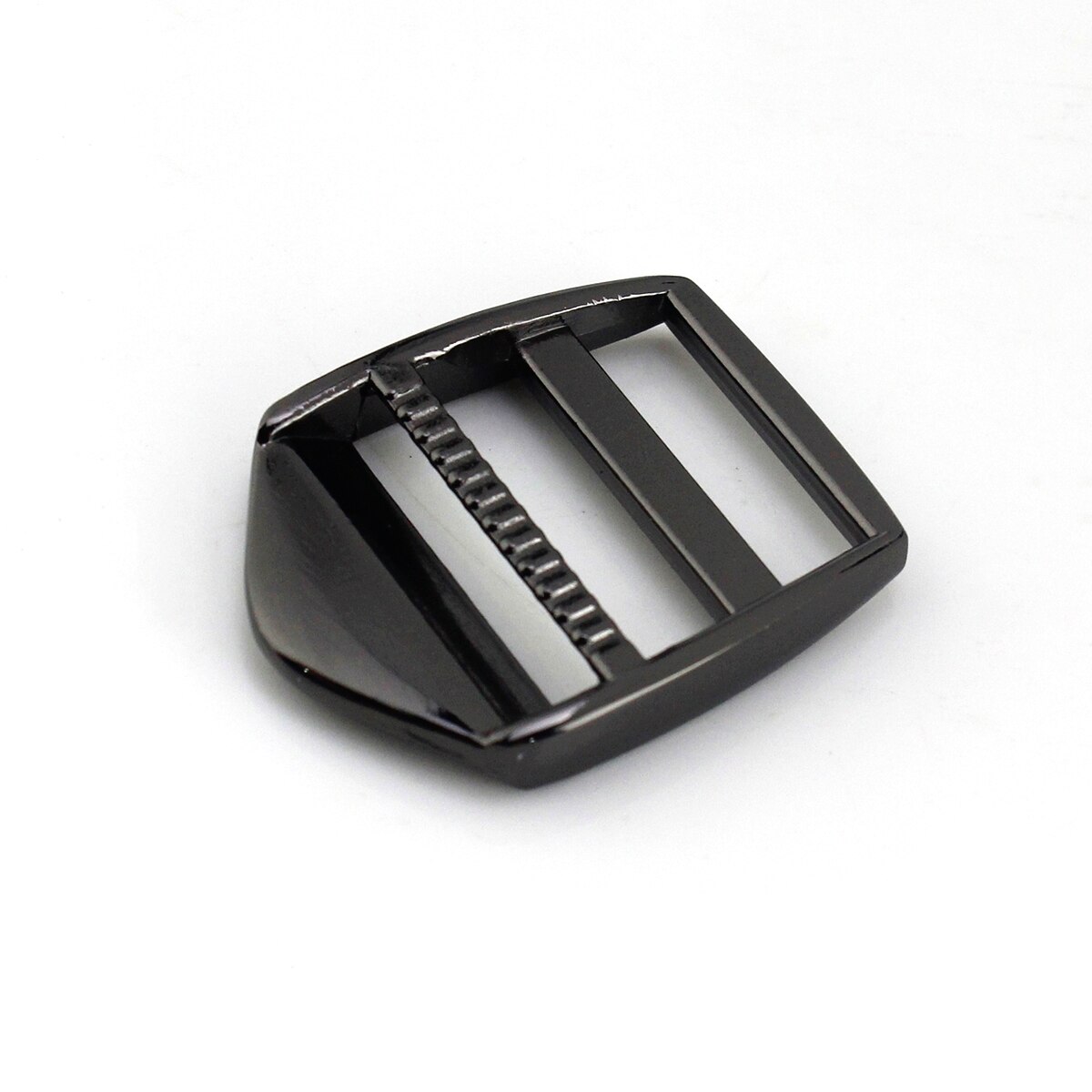 1Pcs Metalen 2 Bar Gesp Voor Singels Rugzak Tas Strape Riem Stof Lederen Craft Purse Huisdier Kraag Sluiting: Gun Black