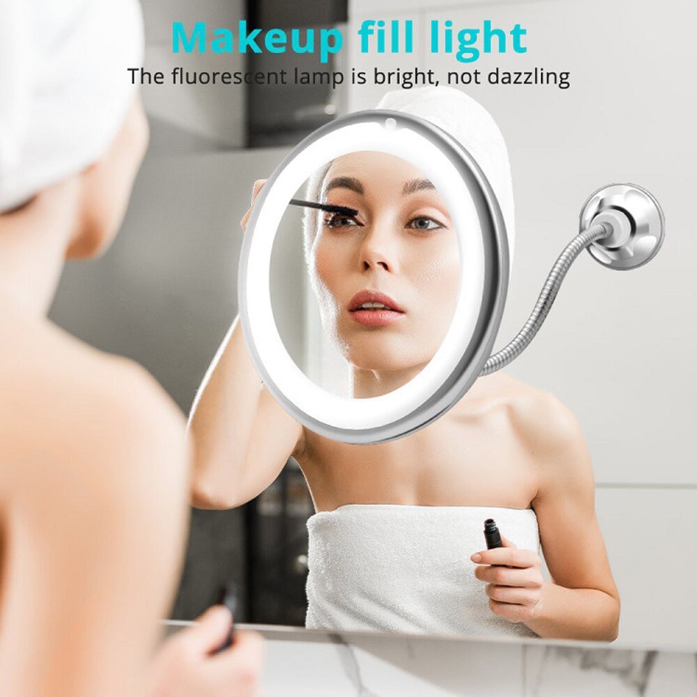 LED Mirror Light Makeup Mirror with Led Light Flexible 10X Magnifying Mirrors Light Cosmetic Miroir Vanity Mirrors