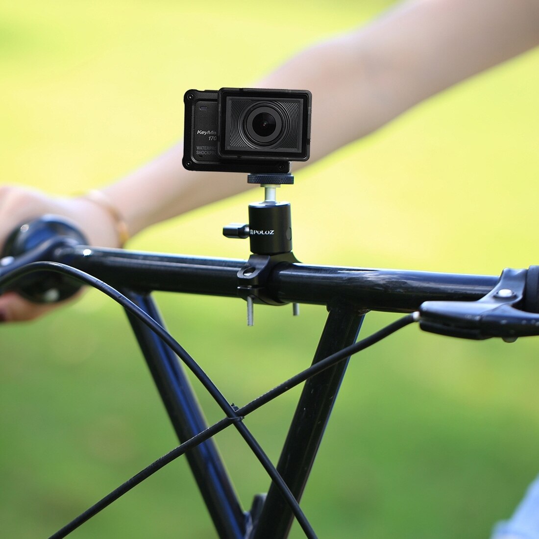 PULUZ Bike Bicycle Aluminum Handlebar Tripod Ball Head Adapter Mount For GoPro HERO 10 Black/7/6/Xiaoyi/DJI OSMO Action Cameras