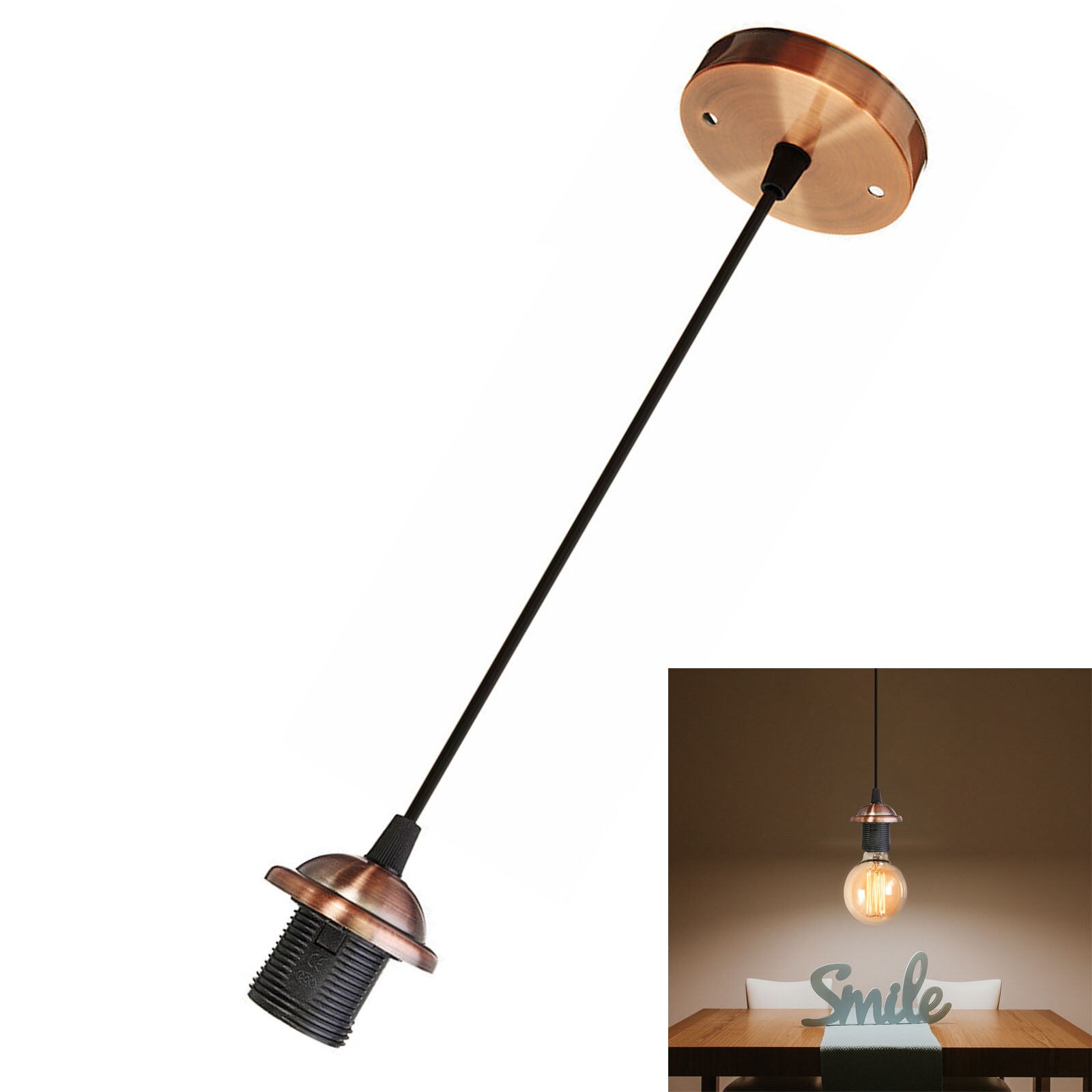 Moderne Hanglamp E27 Led Lamp lichtpunt Restaurant Keuken Tafel Schorsing Lamp Fitting Dinging Kamer Armatuur: Red copper