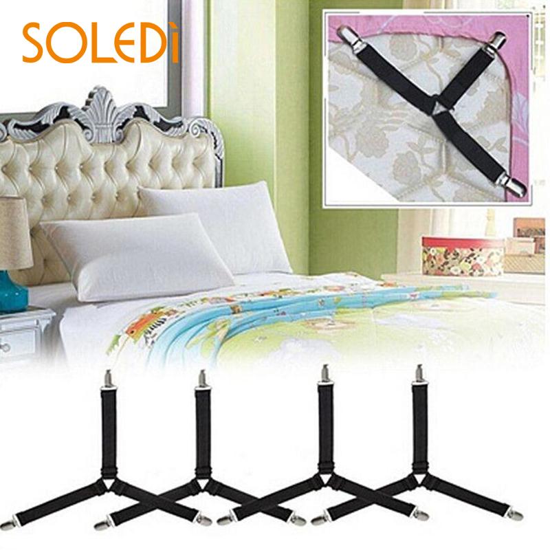 4 teile/satz Bett Matratze Kissen Bettlaken Clips Nylon Elastische Seil Hause Liefern Gurte Halfter Greifer Blatt Clip für Heimat tragbare