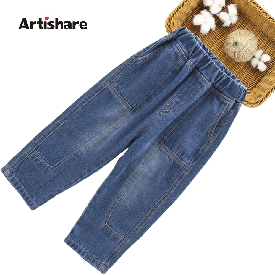 Drenge jeans patchwork småbørn pige jeans efterår vinter jeans til børn piger afslappet stil små børn baby dreng pige denim tøj