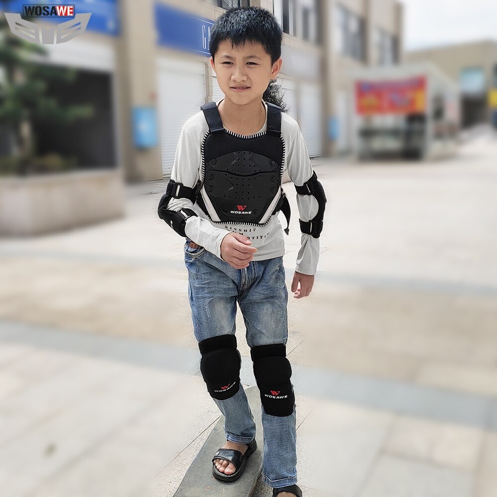 WOSAWE motos armadura para niños equipo de protección de pecho protección de espalda para niños protección de ciclismo esquí protector para andar en monopatín