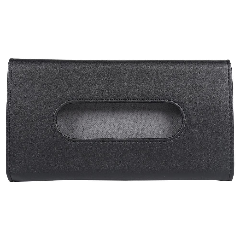 Auto Tissue Houder Coche Zonneklep Tissue Doos Houder Pu Lederen Papier Servet Cover Auto Interieur Accessoires: Black