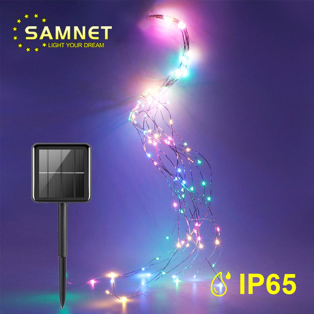 LED Solar Energy Garland Vines Falls Lights Outdoors Lantern String Lights For Wedding Christmas Tree Decoration As Solar Lamps