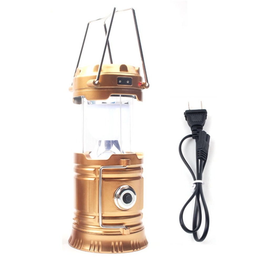 LED Solar Powered Flashlights USB Rechargeable Camping Lantern Handheld Outdoor Collapsible Flashlight Emergency Lantern