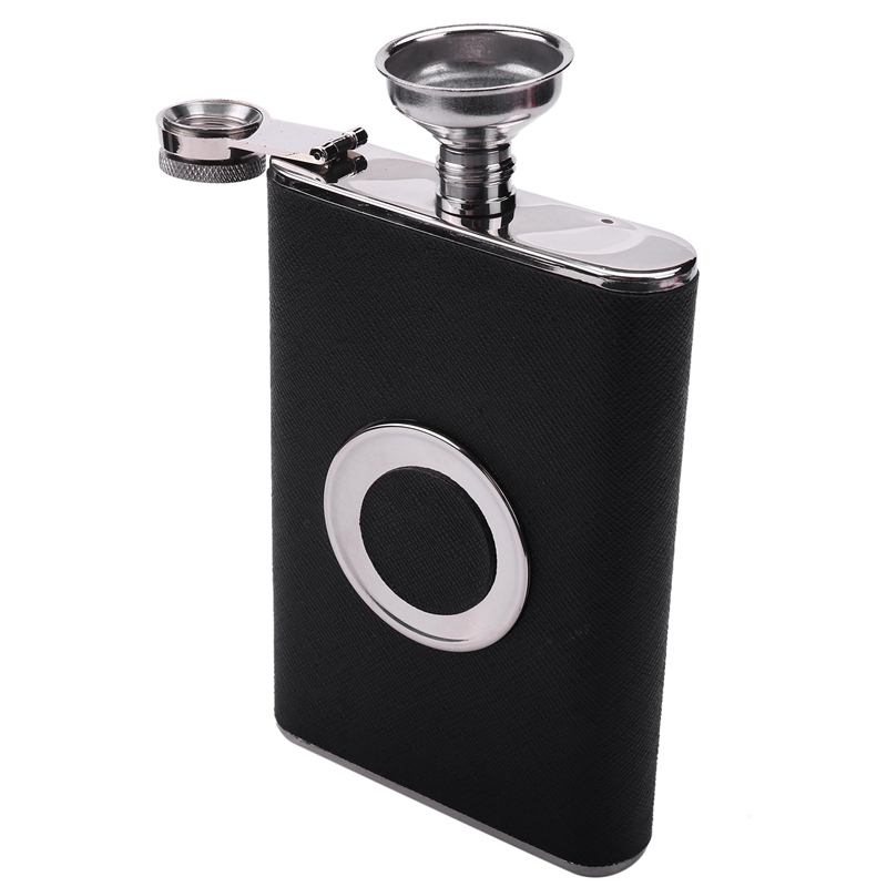 Stainless Steel 8 oz Hip Flask Built-in Collapsible 2 Oz Shot Glass Flask Funnel - Everything You Need to Pour Shots on the Go
