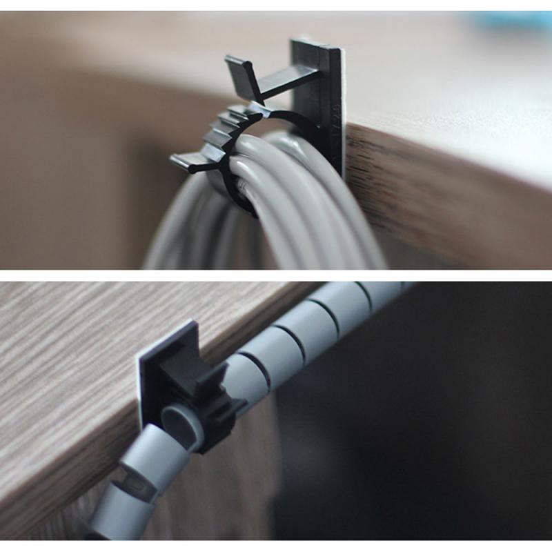 100pcs Self-adhesive Car Wire Clip Fixer Holder Cable Holder Rectangle Plastic Mount Clamp Network Office Cable Home Supplies