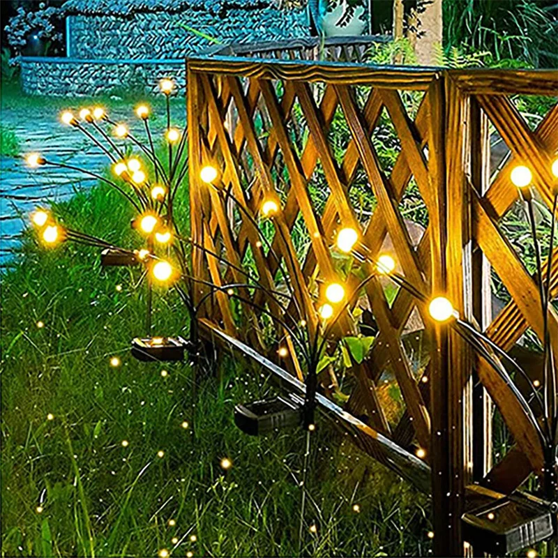Outdoor Solar Lights LED Fairy Firefly Lawn Lamp Garden Summer Camping Party Wedding Yard Atmosphere Decoration