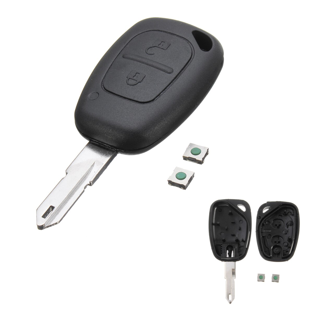 Coque de clé de voiture à 2 boutons | Étui de protection pour Vauxhall/Opel Vivaro/ Renault Movano Trafic Renault Kangoo en blanc: 1 pc