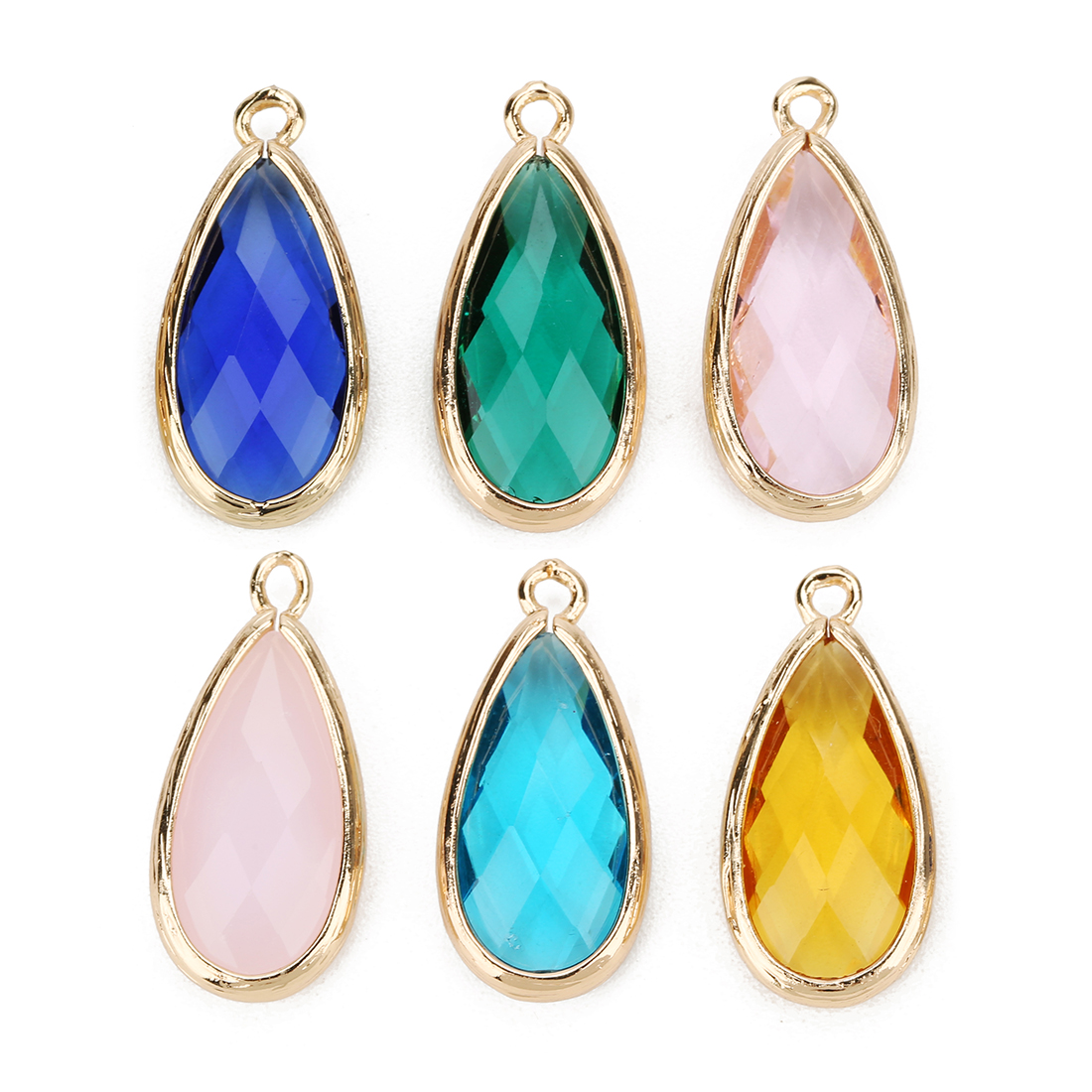 Breloques pendentif en verre de cristal en forme de larme, 5 pièces/lot, pour Couples, Bracelet, boucles d'oreilles, fournitures de fabrication de bijoux, ornements de collier à faire soi-même