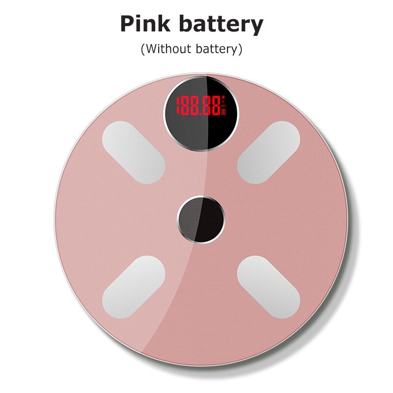 Bluetooth Scales Floor Body Weight Bathroom Scale Smart LED Display Digital Scale Body Weight Body Fat Water Muscle Mass BMI: Pink