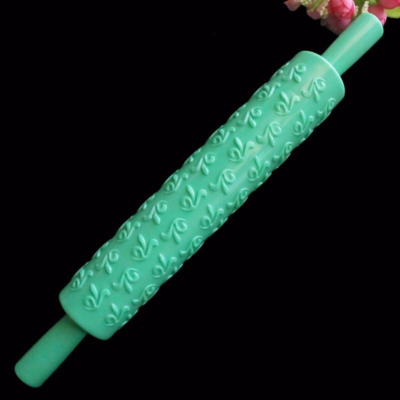 1 st plast präglad kavel socker hantverk dekorera kavel fondant präglad rullform gör det själv köksbakverktyg: 6