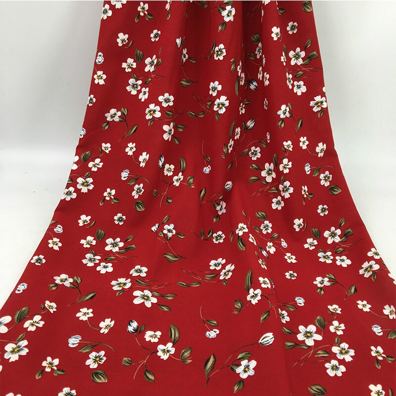 Blanco suave Floral tela raso estampado vestido camisas negro rojo rosa amarillo verde y azul oscuro por el metro 150cm de ancho: 4
