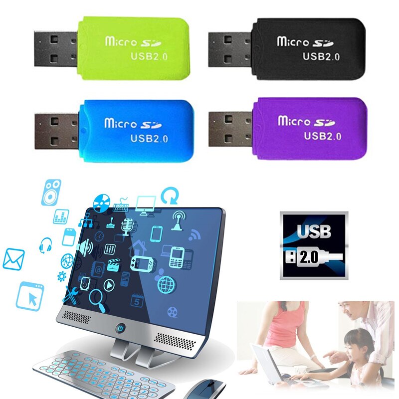 Lecteur carte USB 2.0 SD/TF USB2.0 U disque ordinateur accessoires