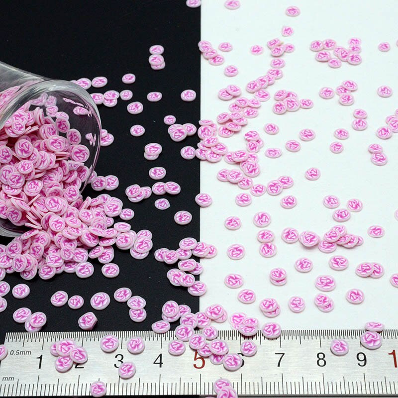 10g/ partier polymer ler drysser rosenblomster til håndværk, gør-det-selv-konfetti, neglekunst