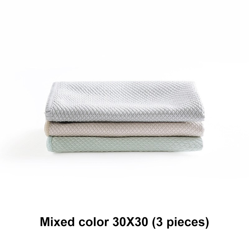 3pcs Microfiber Fish Scale Wipe Cloth Water-absorbing Wiping Rag for Kitchen Glass Washing Dish Dust Cleaning Towel Gadgets Tool