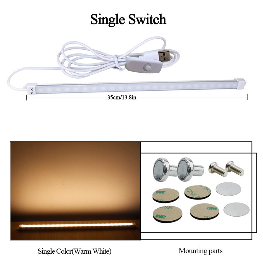 neueste LED Schreibtisch Lampe DC5V 18 cm 35 cm 300Lm 550Lm USB LED Bar Licht Für Küche Lesen Studie büro freundlicher LED Nacht Licht: 35cm warm weiß