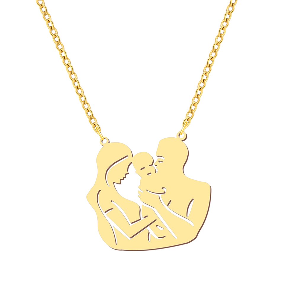 Edelstahl Halsketten Familie Liebe Anhänger Choker männer Kette Halskette Für Frauen Schmuck Party Mama Ein stück