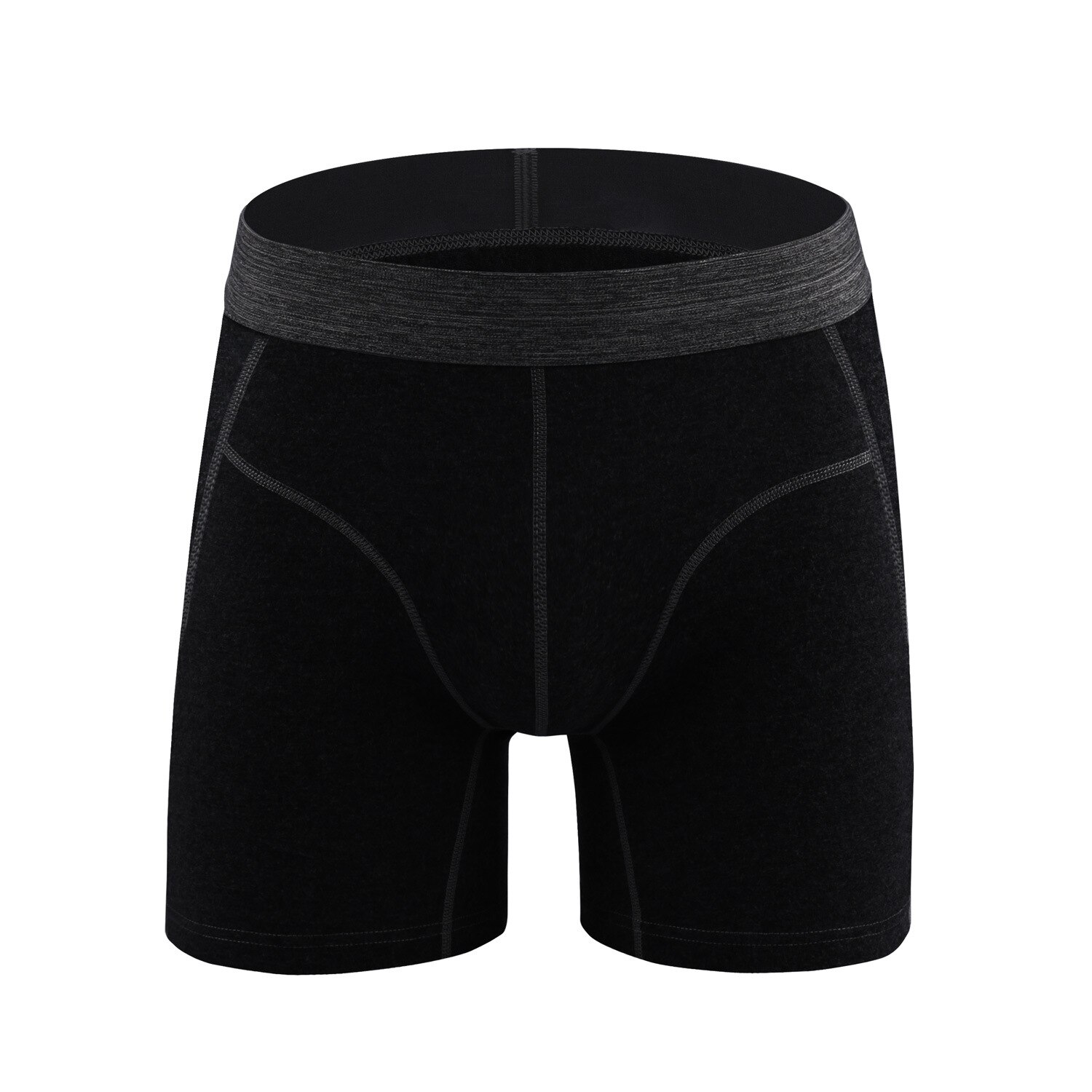 4 Pcs /lot Men&#39;s Underwear Comfortable Breathable Big Size Long Boxers Men Sport Underpants Solid Color Boxershorts