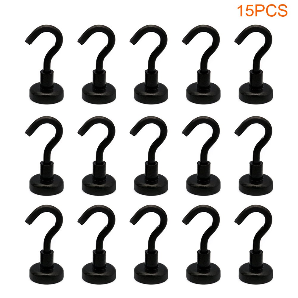 15pcs Key Tool Seamless Strong Suction Magnetic Hooks Hardware Indoor Outdoor Wall Hanger Pot Holder Waterproof Refrigerator