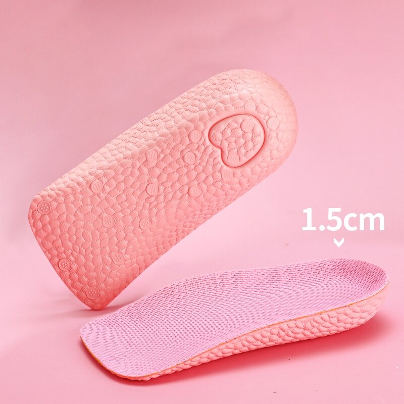 Cuscino per scarpe con rialzo in altezza supporto per arco traspirante sollevamento leggero mezzo tacco 1.5CM 2.5CM 3.5CM solette alte per unisex: rosa-1.5CM
