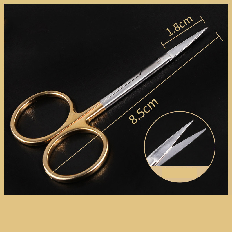 Double Eyelid Scissors with Gold Handle Microscopic Instruments 8.5cm Conjunctival Scissors Express Eye Tools Corneal Scissors