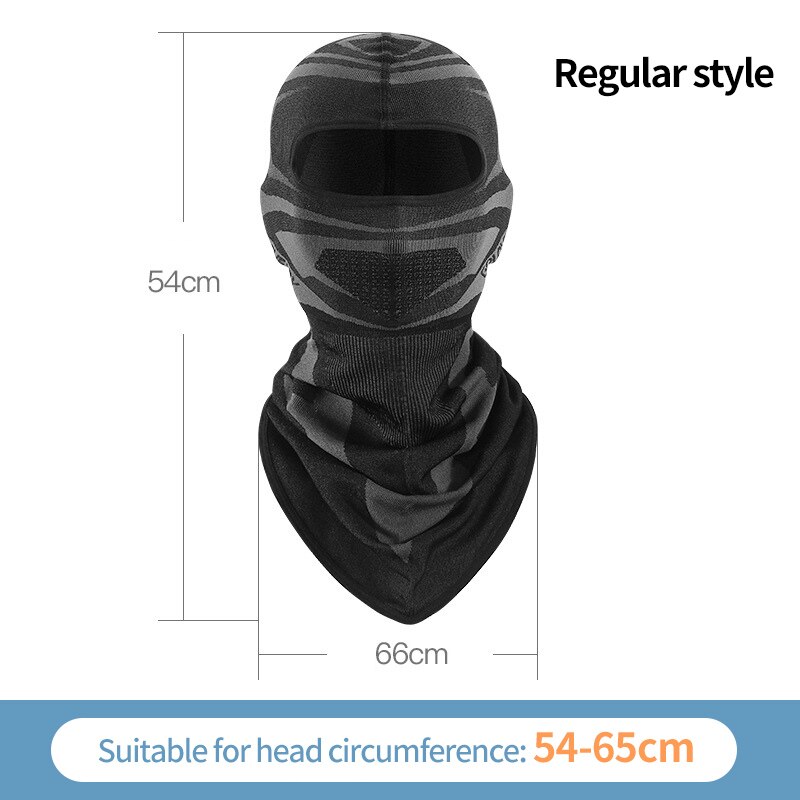 Outdoor Winter Plus Velvet Thick Ski Mask Sking Running Sport Training Cycling Full Face Mask Balaclava Windproof Warm XA86Q: Regular long