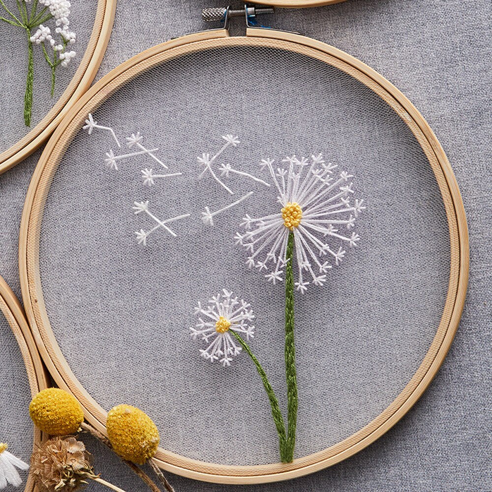 Mesh DIY Embroidery Flower Painting Bordado Cross Stitch Kit Embroidery Kit Diy Beginner Embroidery Punch Needle kit: A