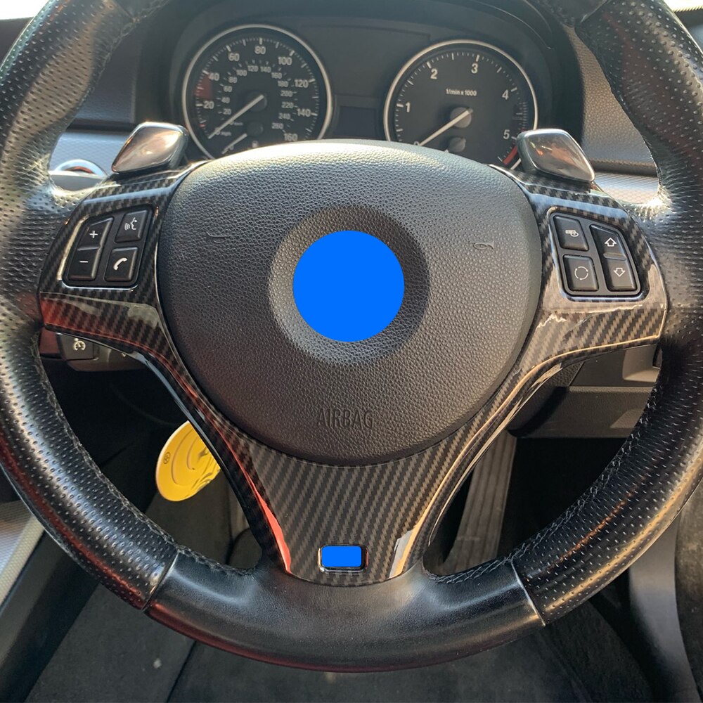 Cubierta decorativa para Panel de volante de coche, pegatina de moldura de fibra de carbono para BMW Serie 1, 3, E87, E90, E92, E93, 2005 -
