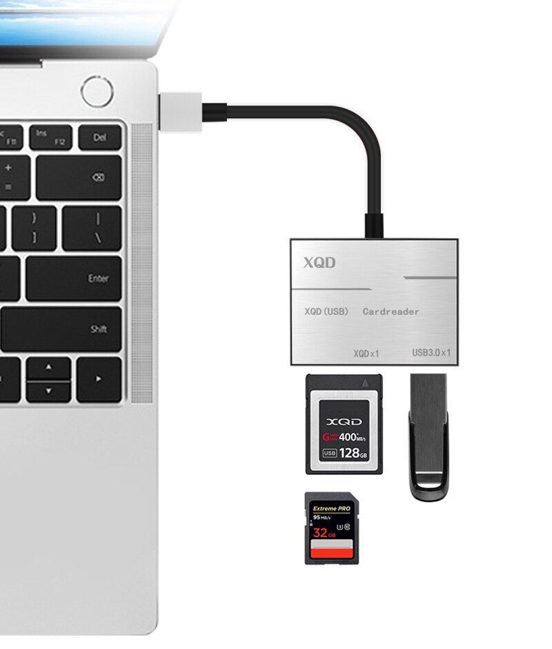 Usb 3.0 /  typ c usb c xqd sd-kortläsare 500mb/ s höghastighetskamera-adapter för sony m / g-serien nikon för lexar usb xqd-kort