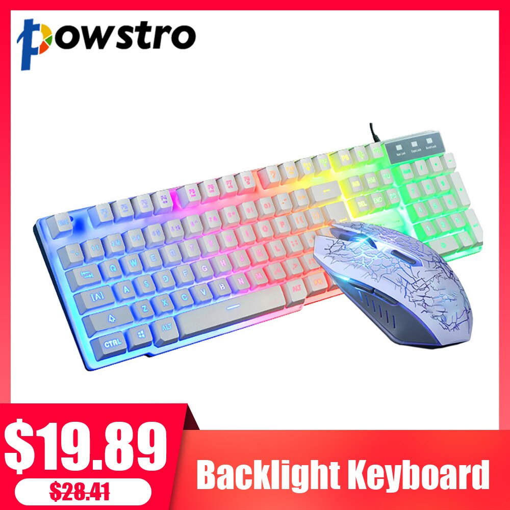 Wired Gaming Mechanical Keyboard Backlight USB Keyboard Mouse Set For PC Laptop Floating Keyboard Kit Computer Keyboard
