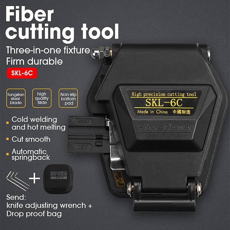 Fiber Cleaver SKL-6C Kabel Snijmes Ftth Glasvezel Mes Gereedschap Cutter Hoge Precisie Fiber Cleavers 16 Oppervlak Mes