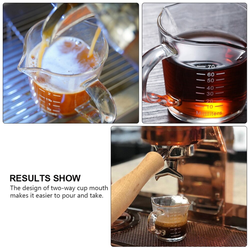 Lasinen mittakuppi asteikolla paksupohjainen lasisuu maitokuppi espresso shot lasi lasi unssi kuppi mittakannu