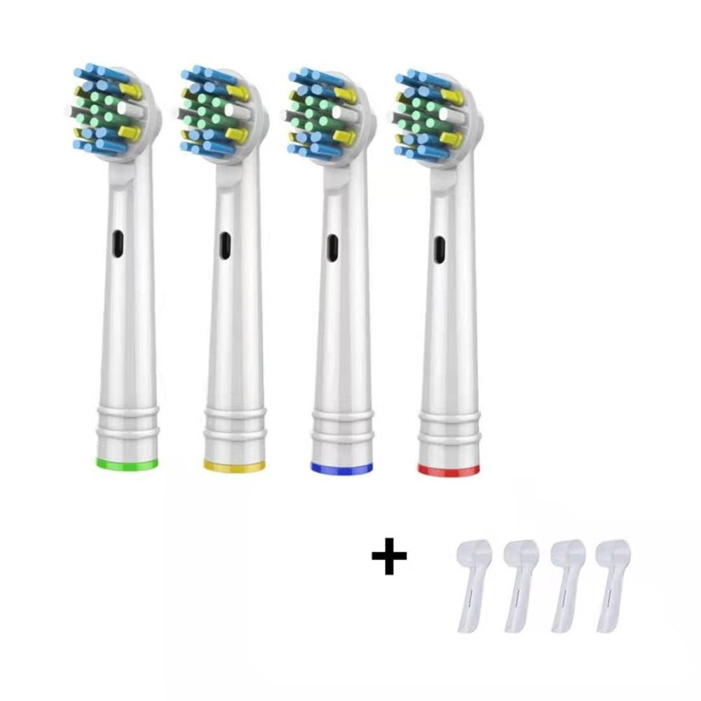 4 stk egnet til braun oral oral bi b elektrisk tandbørstehoved universal  d12 d16 3757 3709 roterende udskiftningshoved: Eb -25p-4